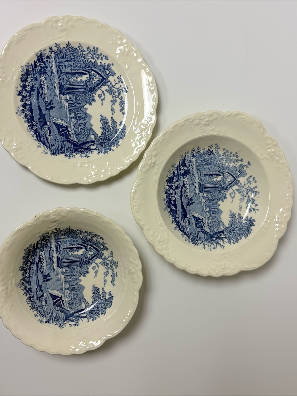 Vintage English Abbey 3 Piece Transferware Set